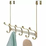 mDesign Attaccapanni a Muro in Metallo – Appendiabiti da Ingresso, Camera o Guardaroba Ideale per Giacche, Sciarpe e Altri Accessori – Ganci da Parete – Ottone