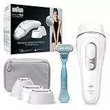 Braun Silk-expert Pro 3 Epilatore Luce Pulsata, Alternativa al Laser, Ideale per Zone Sensibili, Viso, Bikini e Ascelle, 3 Testine, Rasoio, Custodia Viaggio, Idea Regalo, PL3221 Bianco e Argento