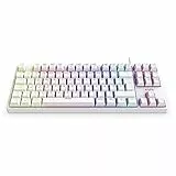 Energy Sistem Gaming Keyboard ESG K7 Silent-Ninja Tastiera meccanica (Mechanicale, QWERTY, USB, LED Effects, TKL) Bianco