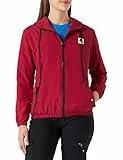 Aottori Giacca Impermeabile Donna con Cappuccio e Zip Antipioggia Giacche a Vento Leggera Cappotto Antivento Casual Giacche Sportiva Softshell per Attività All'aperto Corsa Vino rosso S