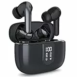 RMAI Cuffie Bluetooth 5.0 Senza Fili In Ear, Auricolari Wireless con Stereo Hi-Fi 40 Ore, Cuffie Wireless Sport IPX7 con Microfono, Auricolari Bluetooth Controllo Touch con Custodia da Ricarica Nero