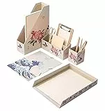 Grupo Erik Organizer da scrivania stile Japan, Set: portadocumenti, cartellina A4, portapenne, portariviste, organizer multiuso, Desk Organizer, Organizzazione Home Office e Ufficio (ORG003)