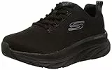 Skechers D'lux Walker, Sneaker Donna, Black Mesh Trim, 36.5 EU