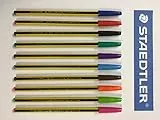 Staedtler Noris Stick 434 M Penna a Sfera,1 mm, Set da 10 Pezzi, colori classici (Blu,Rosso,Nero,Verde) colori brillanti (Azzurro,Fuxia,Viola,Marrone,Arancio,Verde chiaro)