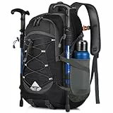IGOLUMON Zaino Trekking 40 Litri, Zaino Ultraleggero Pieghevole, Impermeabile Zaino da Viaggio per Uomo/Donna, Zaino da Trekking Zaino Montagna con Strisce Riflettenti, Nero