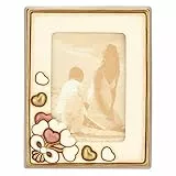 THUN - Cornice Portafoto da Tavolo Rettangolare, Color Avorio, Decorata con Cuori - Accessori e Decorazioni Casa - Linea Hearts - Formato Medio - Ceramica - Formato Foto 10 x 15 cm