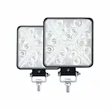 MONDEVIEW Coppia 4 Inch Fari LED Trattore 36W 3600LM 6000K Faro LED da Lavoro IP67 Barra LED Moto Fari LED Fuoristrada Square 8D Lenti Ad Altissima Luminosità per Trattore SUV Camion Garage Giardino