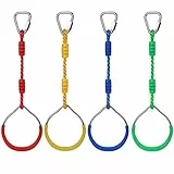 4 Anelli da Ginnastica per Bambini, Morwealth Anelli Calisthenics anelli da arrampicata, trapezio, altalena, bar, anelli da ginnastica, anelli da palestra, per ninja set di accessori da giardino