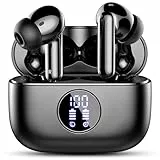 Vtkp Cuffie Bluetooth, Auricolari Bluetooth 5.3 Stereo HiFi,Cuffiette Bluetooth Con LED Display,HD Microfono,Touch Control, USB-C, Nero S57…