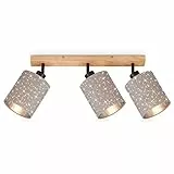 Briloner - Faretto da Soffitto, Design a Stella, Plafoniera, Girevole e Orientabile, 2 x E27, Max 25 Watt Ciascuno, Tortora, 475 x 130 x 155 mm (Max 259 mm) (LxWxH)