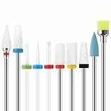 SPTHTHHPY Punte Fresa Unghie, 10pcs Kit trapano elettrico per unghie 3/32'Lime per unghie elettriche in ceramica Set manicure elettrico Set manicure Pedicure Uso domestico