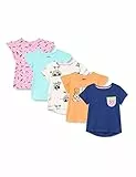 Amazon Essentials T-Shirt a Maniche Corte (precedentemente Spotted Zebra) Bambine e Ragazze, Pacco da 5, Multipack Divertente/Frutta, 2 Anni