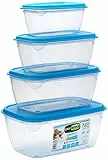Giostyle Set 4 Contenitori Rettangolari Ermetici (0.5L + 1L + 1.5L + 2L)