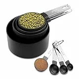 Fousenuk 8 pezzi Cucchiai Dosatori, Misurini Cucina Set con 4 Misurini Cucchiai e 4 Misurino, per Culinaria e Pasticceria, Cucchiai Dosatore con Manico in Acciaio Inox per Misurare Solidi e Liquido