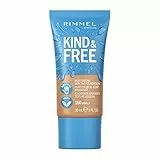 Rimmel London, Fondotinta Liquido Idratante KIND & FREE, con Vitamine E, B5 e Aloe Vera, Cruelty-Free e Vegano, Tonalità 160 Vanilla, 30 ml