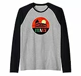 Italia Regalo Bandiera Nazionale Italiana Calcio Maglia con Maniche Raglan