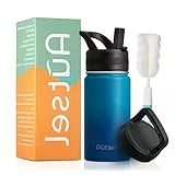 Autsel Borraccia Termica 350ml Bottiglia Termica con Cannuccia Borraccia Sport A Prova di Perdite Bottiglia Acqua Senza BPA, per Scuola, Sport, Campeggio, Yoga, Palestra