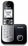 Panasonic KX-TG6851JTB Telefono Cordless DECT, Schermo LCD da 1.8', Base Design Sottile e Compatto, Nero