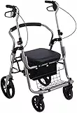 Deambulatore su ruote Drive Rollator Walker con sedile, 4 ruote Medical Walking Aids Pieghevole, rollatore for impieghi pesanti Walker Lightweight Quality Ley Telaio in lega di alluminio, usato for an
