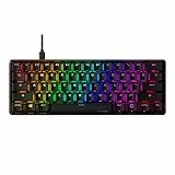 HyperX Alloy Origins 60 — Tastiera da gioco meccanica, interruttore rosso HyperX (lineare), retroilluminata a LED RGB, funzioni secondarie stampate lateralmente