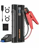 ASPERX Avviatore Batteria Auto 2500A 21000mAh Avviatore Emergenza per Auto 12V Jump Starter Booster(Motori Fino a 10.0L Gas o 7.3L Diesel) con Torcia a LED, 18W USB C e DC 12 V