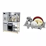 Theo Klein 7194 Miele Family Kitchen I Wood kitchen with Stove Including Light and Sound Function & 9008 Cutlery Basket I Supplement for Play Kitchens I Cutlery, Crockery and Coffee Set