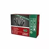 Konstsmide catena luminosa a micro LED, 100 diodi a luce bianca calda, 24 V trasformatore interno, cavo verde 6354 – 120