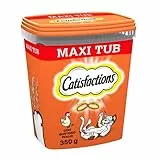 Catisfactions Snack per Gatto, Formato Scorta 700 g al gusto Pollo, 2 Maxi Tub da 350 gr Ciascuno
