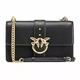 Pinko Love One Classic CL Vitello Seta, Borsa Donna, Z99Q Nero-Antique Gold, U