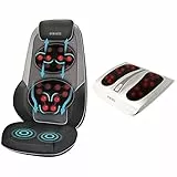HoMedics ShiatsuMax 2, Sedile Massaggiante Shiatsu per Schiena & Massaggiatore Plantare Shiatsu Deluxe, Massaggiatore per Piedi Elettrico con Funzione Calore