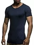 Leif Nelson T-Shirt Uomo Estate Collo Rotondo (Blu, Taglia M), vestibilità Regolare, 100% Cotone, Basic Casual Maglietta Uomo a Manica Corta