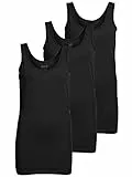 Only Pacco da 3 Top da Donna Canotte Basic in Bianco, Nero, Grigio, Blu, Crema Maglietta da Donna Lunga Magliette estive Top 15201465