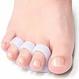 Welnove [4 pz] Raddrizza Dita Dei Piedi, Cuscinetti a Sollievo Per Sovrapposizione Toes separates-Dita Incrociate e Più & di Dita a Martello & Toe Artiglio Alluce Valgo Correttore (3 fori bianco)