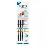 Giotto- Set 3 Pennelli Taklon 600, Colore Neutro, 026000