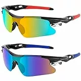 Weinsamkeit 2 PCS Occhiali Ciclismo Occhiali da Sole Sportivi Polarizzati, Occhiali Bici Polarizzati Sportivi Anti-UV 400 Uomo Donna, per Ciclismo, Corsa, Pesca, Guida, Sport All'aperto (B)