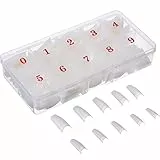 500pcs Unghie Finte Adesive in Acrilico Ricostruzione Unghie Naturale Artificiale Falsi Unghie da Donna per Saloni di Manicure Unghie Francese Artificiale Falsi Unghie con Scatola Arte Nail Tips