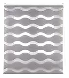 Blindecor Lira Onde Tenda a Rullo con Doppio Strato Notte e Giorno, 160 x 180 cm (Larghezza x Lunghezza), Argento