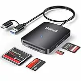Lettore di Schede Beikell Alta Velocità 4 in 1 Doppio Connettore USB-C/USB 3.0 a SD/TF/MS/CF Card Reader Adapter con 4 Slot-Supporta SDHC/SDXC/Micro SD/MMC/Micro SDXC