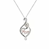 hahawali Ti Amo per la Luna e la Schiena orecchino Silver Heart Heart Infinity Ciondolo Collana Collana Mamma per Le Donne Ragazza Compleanno Ti Amo per Le Orecchini lunari e Posteriori