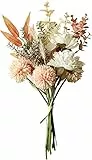huaao Fiori Artificiali Finti di Seta, Fiore Artificiale Bouquet Piante Crisantemo Ortensia, Composizione Floreale, Decorazione per Centrotavola Nozze Sposa Festa Matrimonio, Champagne