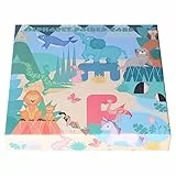 Agatige Puzzle Alfabeto, Lettere in Legno Numeri Animali Carte Giocattolo per Bambini educazione precoce(Blu)