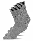 Snocks Calzini Uomo Spugna Calze Sportive Uomo (4x paia) Calze Tennis Grigio Taglia 43-46 Calzini Uomo Cotone Calzini Uomo Spugna Sportivi