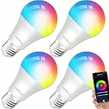 ANTELA Lampadine LED Alexa Inteligente WiFi, Dimmerabile Lampadina Smart 10W, RGB & 2700K-6500K bianco freddo caldo, compatibile con Alexa/Google Home, 4 pezzi