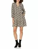 The Drop @caralynmirand Mini Vestito Svasato con Volant sul Collo da Donna, Stampa floreale nera, XXL Plus