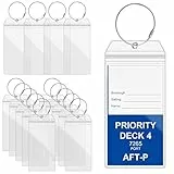 Vegena 15 etichette per bagagli, per crociere, robuste etichette per bagagli in PVC trasparenti impermeabili con nastro metallico avvitabile