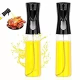 Uootach 2 pezzi Spruzzino per Olio, 300 ML Spray Olio con scala, Bottiglia per olio trasparente e ricaricabile con olio di colza e aceto, per cucinare, grigliare, cuocere al forno, insalate(Nero)