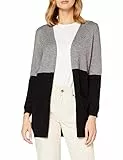 Only Long Knitted Cardigan, Cardigan Donna, Grigio (Medium Grey Melange/Stripes/Black), S