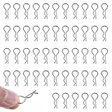 KARELLS RC Car Clips, Pin della Clip del Corpo, 50 Pezzi Perni per Clip per Carrozzeria RC per Coperture Clip per Carrozzeria in Metallo a Forma di R Perni Compatibili con Auto RC 1/5 1/6 1/8 1/10