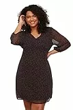Trendyol Woman Mini Bodycon V-Neck Woven Plus Size Dress Vestiti, Black, 48 da Donna