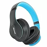 Glynzak Kopfhörer Kabellos Bluetooth - Kopfhörer Over Ear 65H Spielzeit HiFi Stereo Faltbare Headset mit Mikrofon und 6EQ Modi Bluetooth V5.3 Kopfhörer für Reisen/Smartphone/Laptop/PC Blau